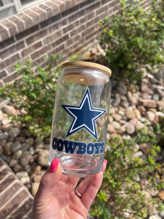 Dallas Cowboys Beer Can Glass